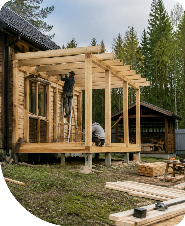 Строительство пристроек и построек на участке в Краснотурьинске